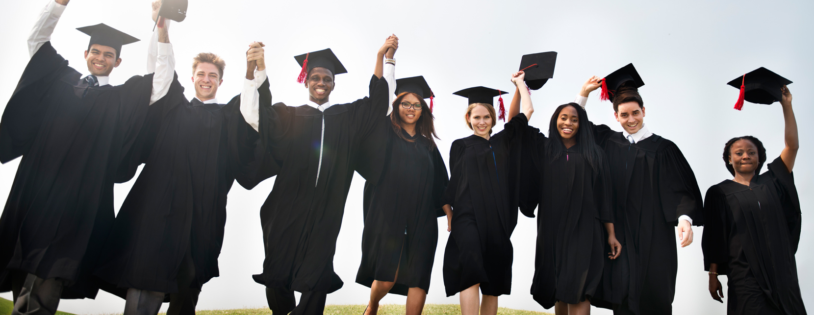 Students celebrating graduation