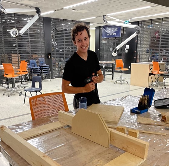 Student working on hands-on project